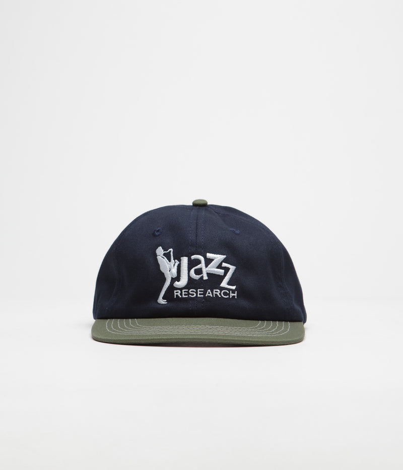 Butter Goods Jazz Research Cap in Navy and Sage