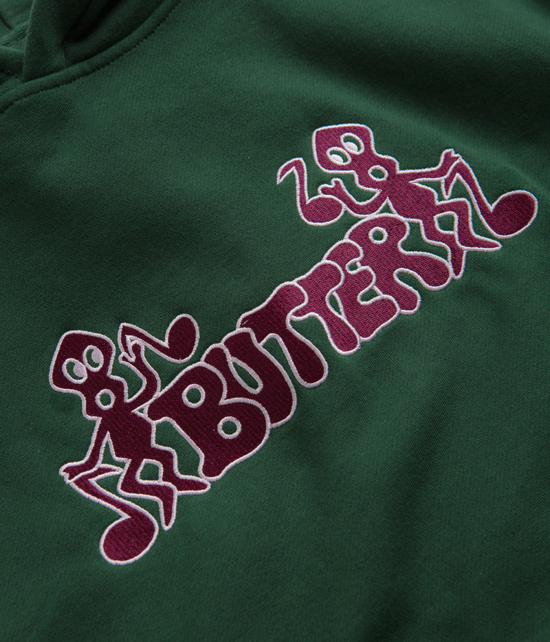 Butter Goods Notes Embroidered Hoodie in Forest Green