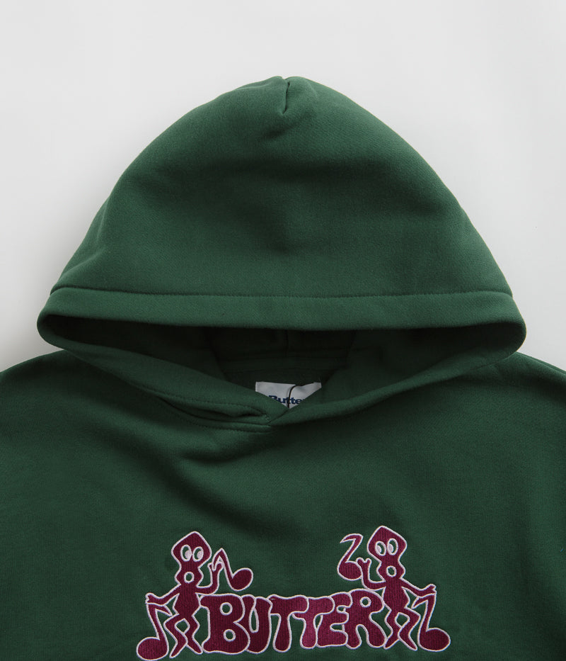 Butter Goods Notes Embroidered Hoodie in Forest Green