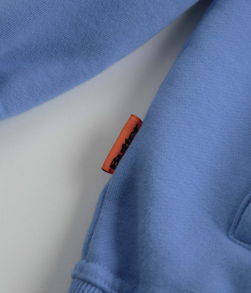 Butter Goods Pigment Dye 1/4 Zip Sweatshirt in Cornflower