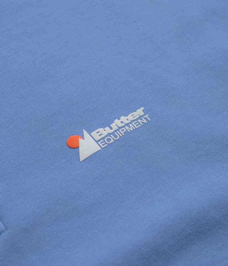 Butter Goods Pigment Dye 1/4 Zip Sweatshirt in Cornflower