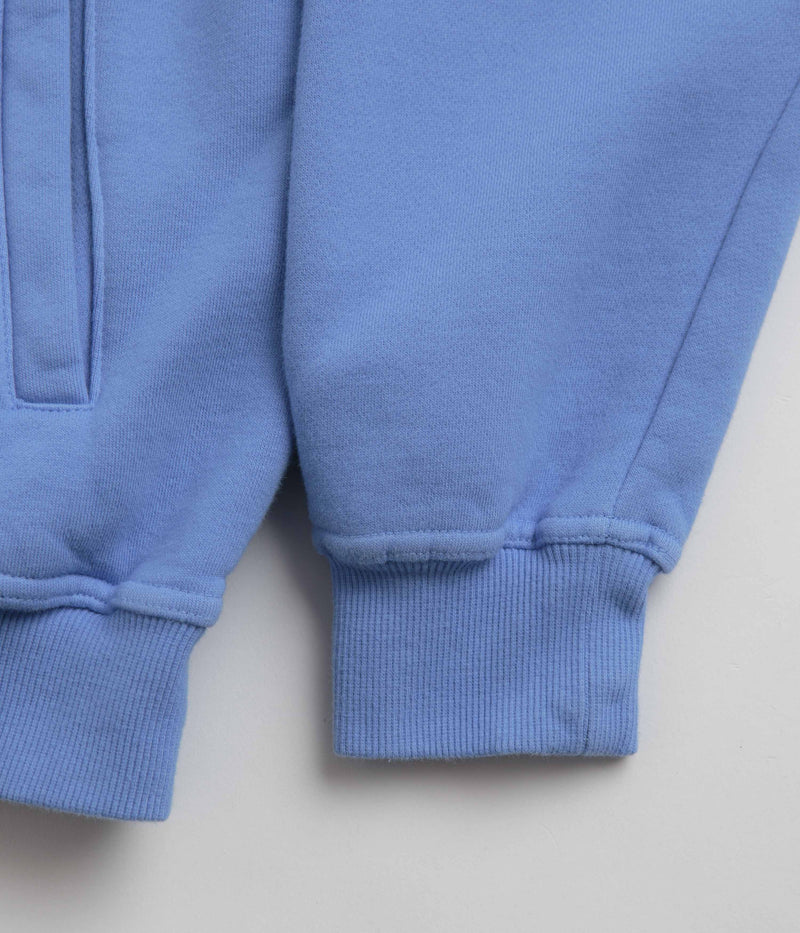 Butter Goods Pigment Dye 1/4 Zip Sweatshirt in Cornflower