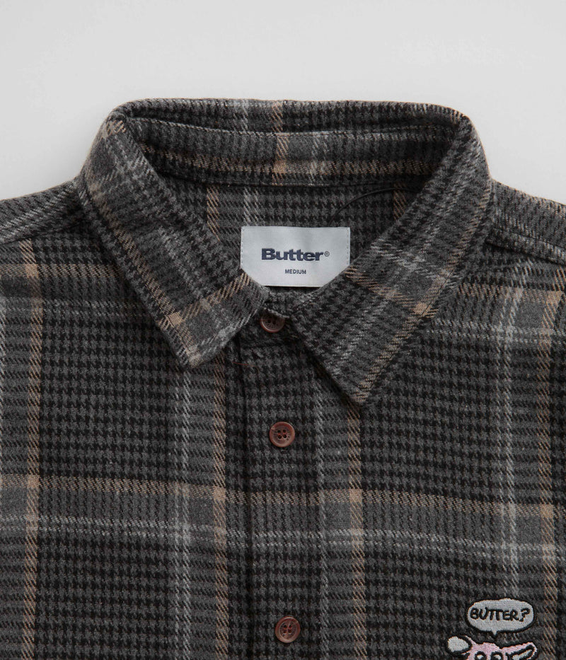 Butter Goods Rodent Flannel Shirt in Black and Grey