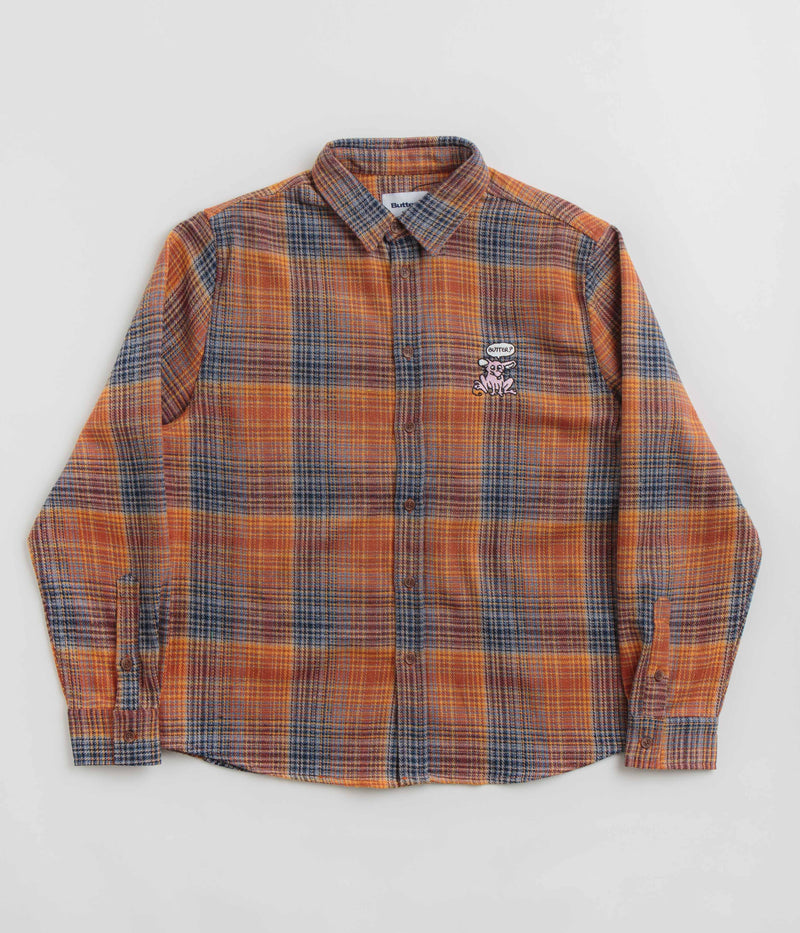 Butter Goods Rodent Flannel Shirt in Rust and Navy