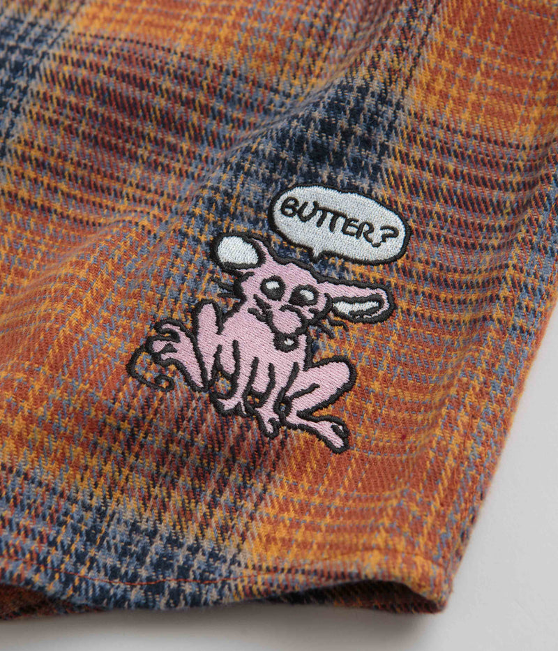 Butter Goods Rodent Flannel Shirt in Rust and Navy