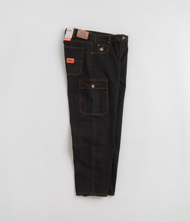 Butter Goods Santosuosso Cargo Jeans in Washed Black and Blue