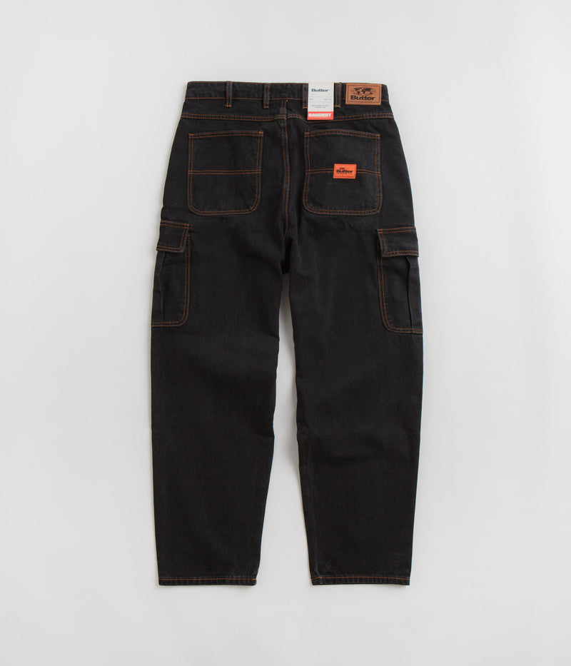Butter Goods Santosuosso Cargo Jeans in Washed Black and Blue