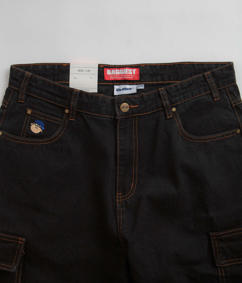 Butter Goods Santosuosso Cargo Jeans in Washed Black and Blue