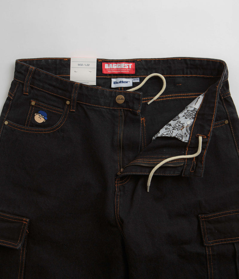 Butter Goods Santosuosso Cargo Jeans in Washed Black and Blue