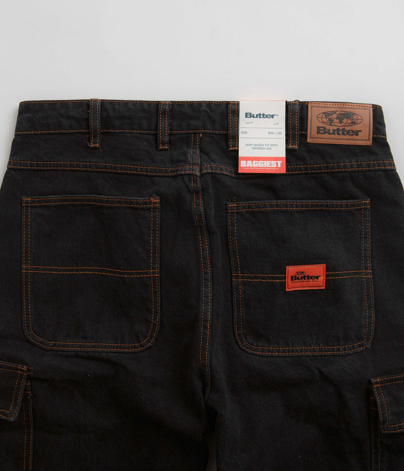 Butter Goods Santosuosso Cargo Jeans in Washed Black and Blue