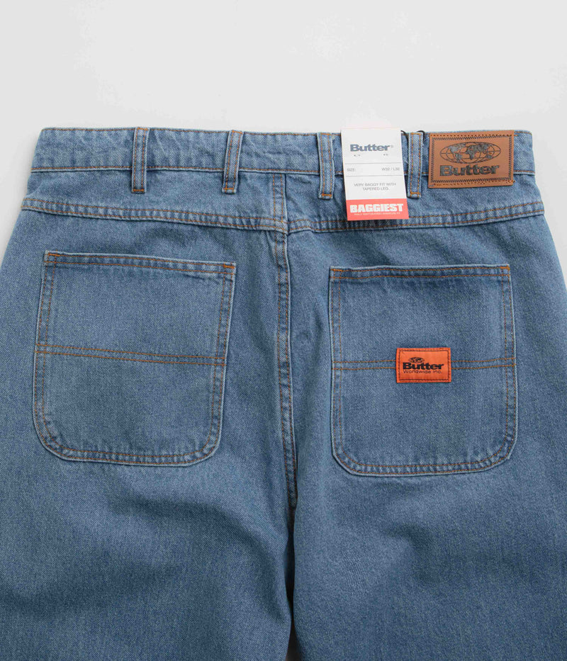 Butter Goods Santosuosso Denim Pants in Washed Indigo