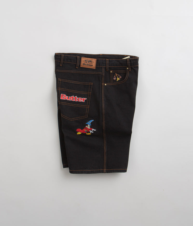 Butter Goods Sorcerer Baggy Denim Shorts in Washed Black