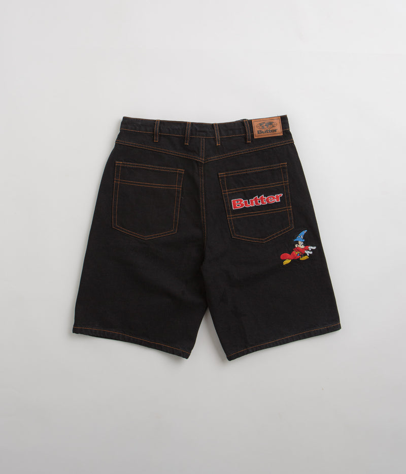 Butter Goods Sorcerer Baggy Denim Shorts in Washed Black