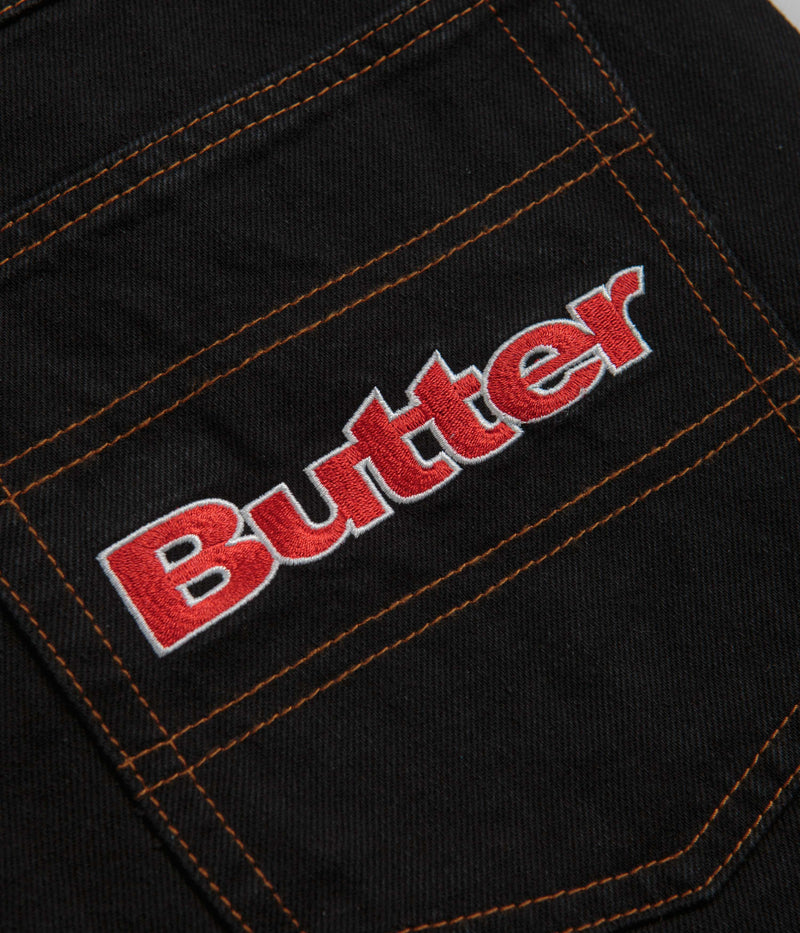 Butter Goods Sorcerer Baggy Denim Shorts in Washed Black