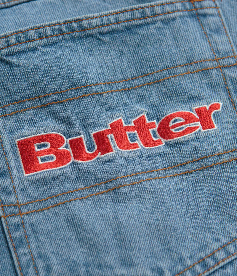 Butter Goods Sorcerer Baggy Denim Shorts in Washed Indigo