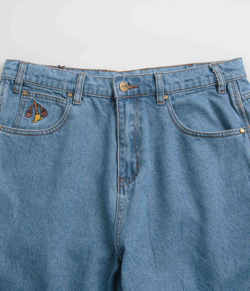 Butter Goods Sorcerer Baggy Denim Shorts in Washed Indigo
