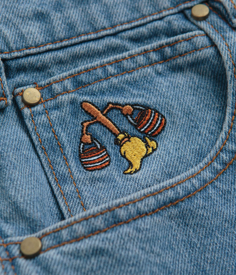 Butter Goods Sorcerer Baggy Denim Shorts in Washed Indigo