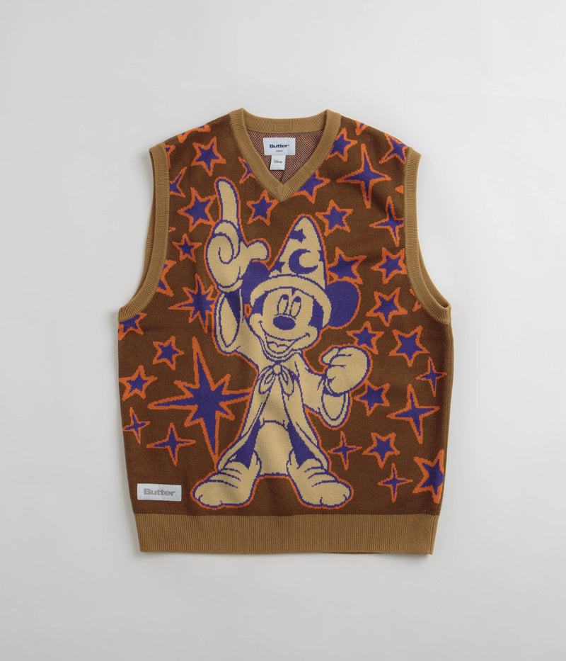 Butter Goods Starry Skies Knitted Vest in Brown