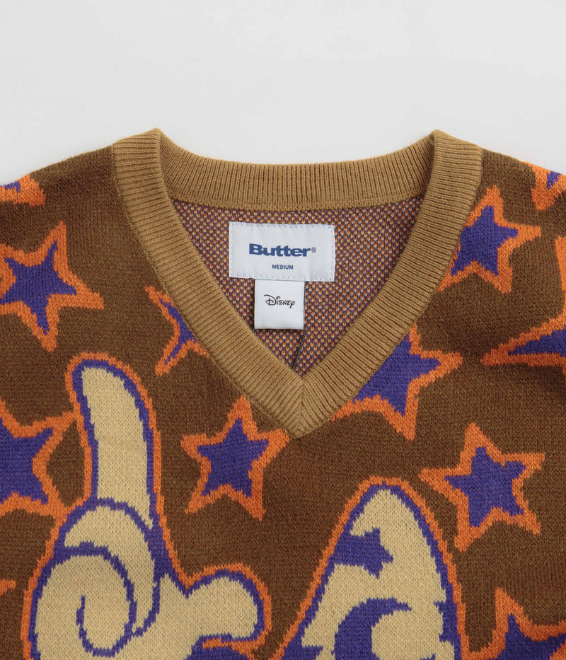 Butter Goods Starry Skies Knitted Vest in Brown