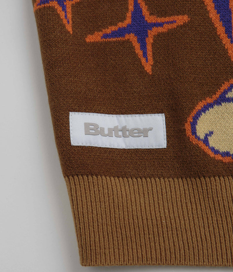 Butter Goods Starry Skies Knitted Vest in Brown