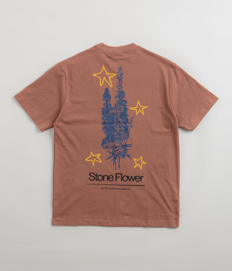 Butter Goods Stone Flower T-Shirt in Washed Wood