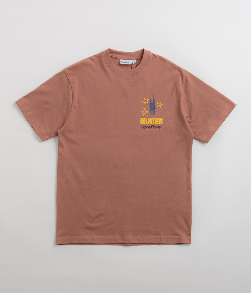 Butter Goods Stone Flower T-Shirt in Washed Wood