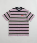 Butter Goods Stripe T-Shirt in Black and Berry