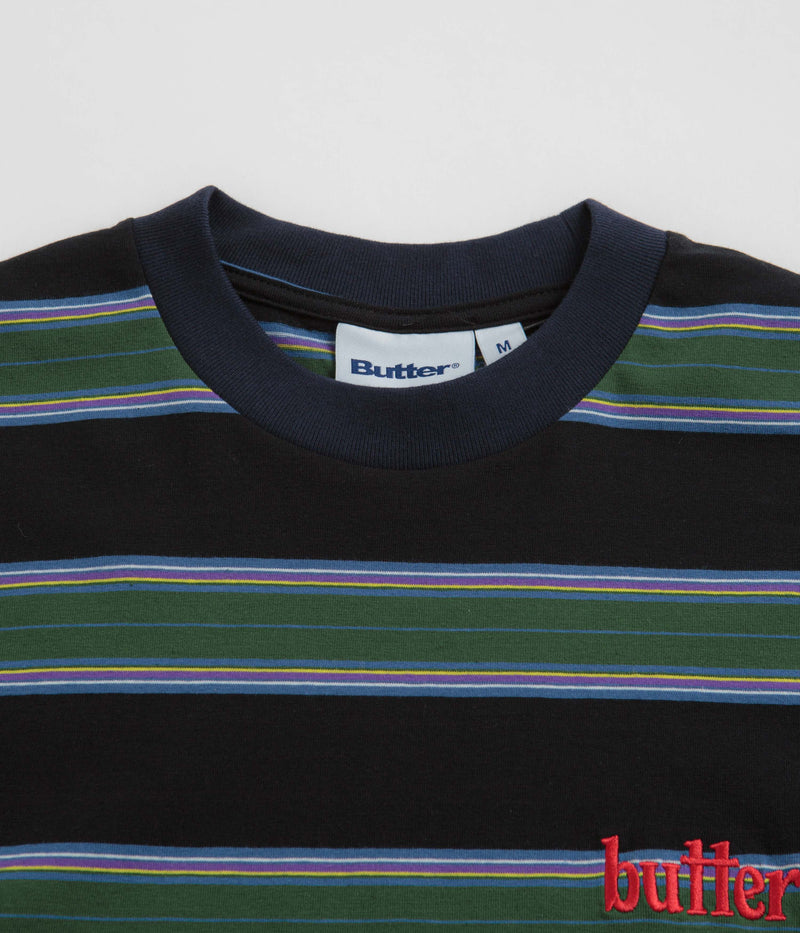 Butter Goods Stripe T-Shirt in Forest and Navy