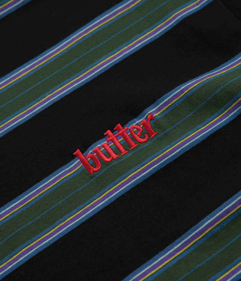 Butter Goods Stripe T-Shirt in Forest and Navy