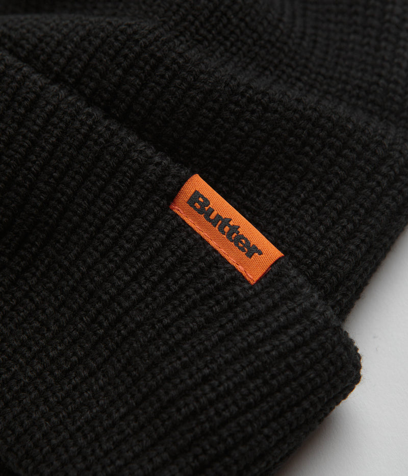 Butter Goods Tall Wharfie Beanie in Black