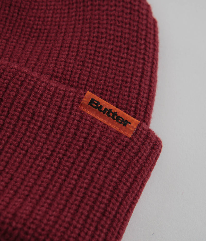 Butter Goods Tall Wharfie Beanie in Burgundy