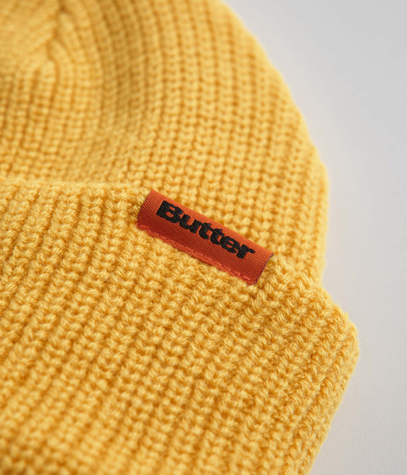 Butter Goods Tall Wharfie Beanie in Yellow