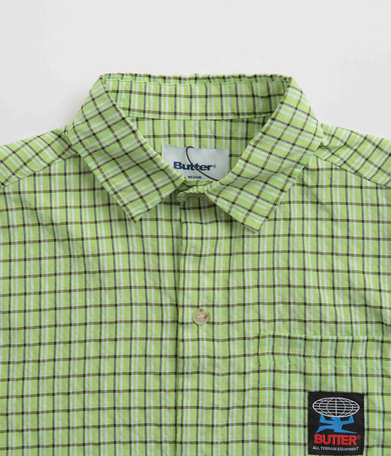 Butter Goods Terrain Short Sleeve Shirt in Lime and Black