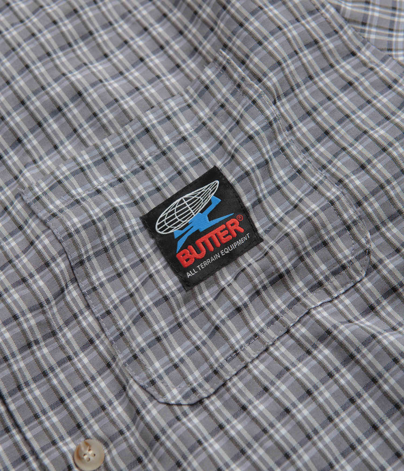 Butter Goods Terrain Short Sleeve Shirt in Stone and Black