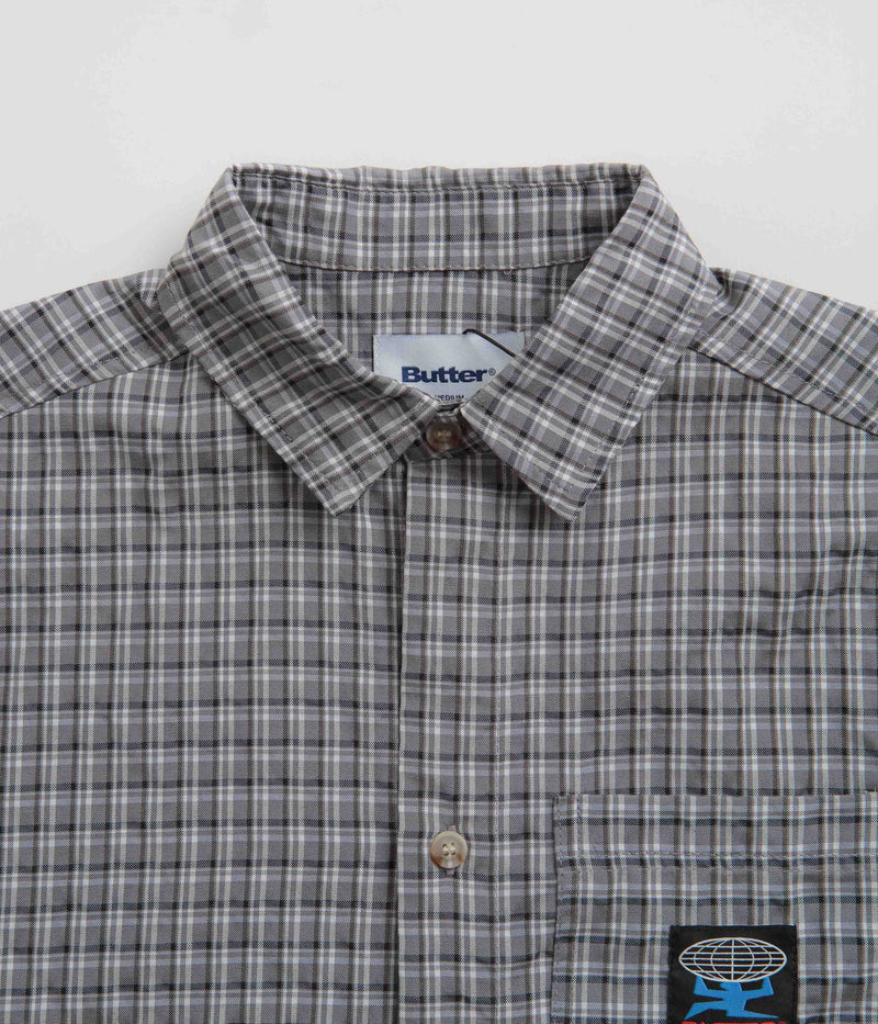 Butter Goods Terrain Short Sleeve Shirt in Stone and Black