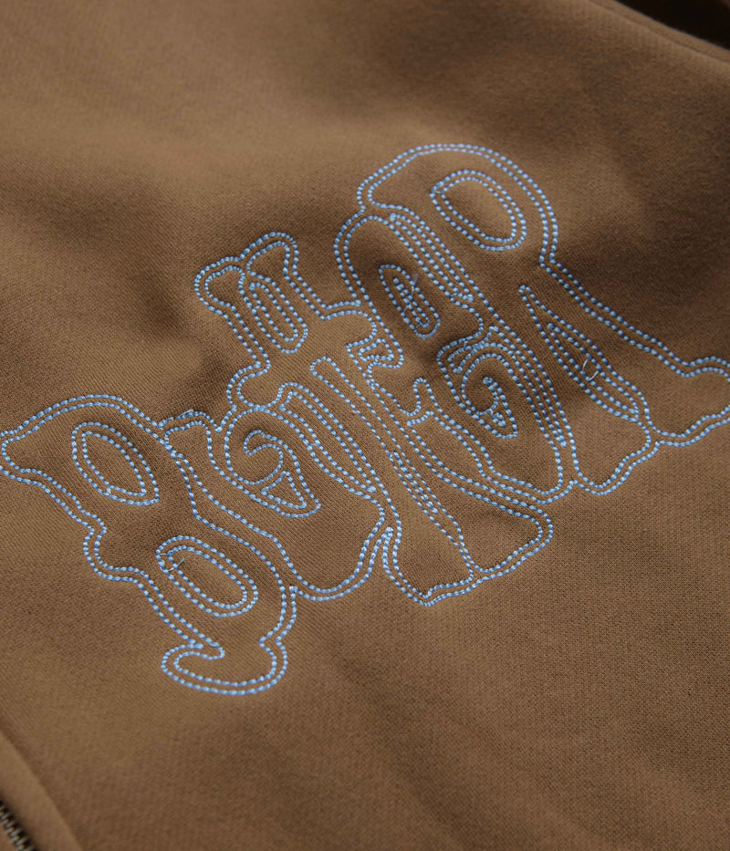 Butter Goods Tour Zip-Thru Hoodie in Chocolate