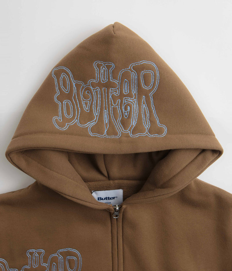 Butter Goods Tour Zip-Thru Hoodie in Chocolate