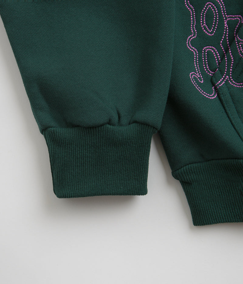 Butter Goods Tour Zip-Thru Hoodie in Dark Green