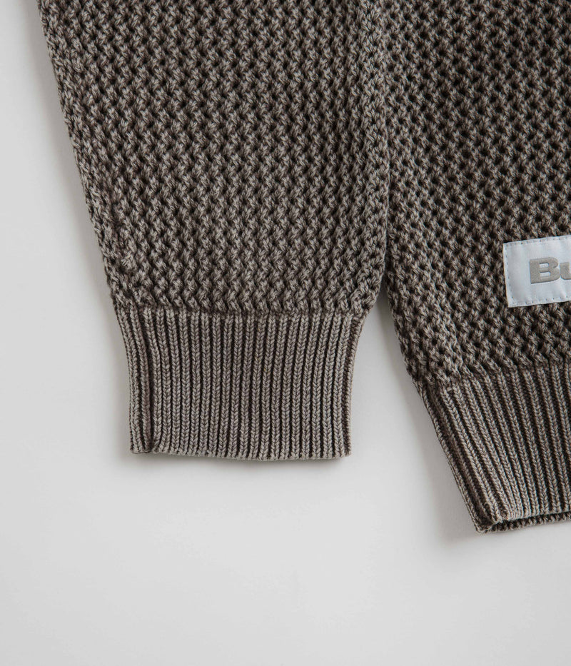 Butter Goods Washed Knitted Sweatshirt in Washed Brown
