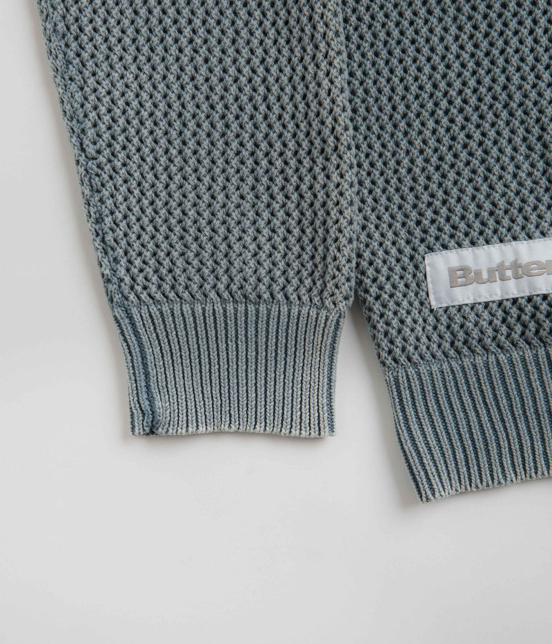 Butter Goods Washed Knitted Sweatshirt in Washed Navy