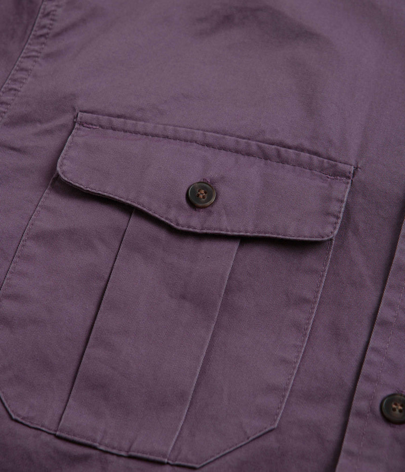 Butter Goods Washed Pocket Shirt in Eggplant