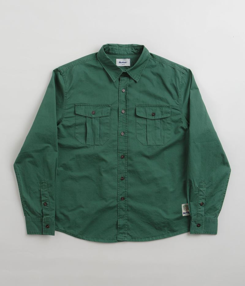 Butter Goods Washed Pocket Shirt in Fern