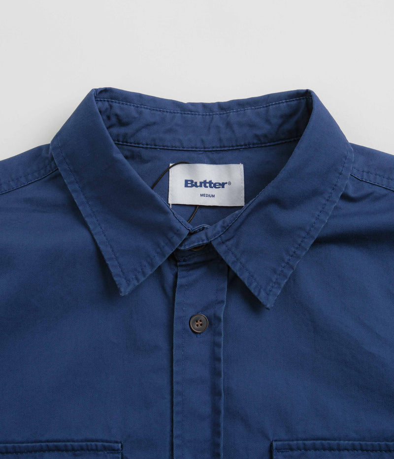 Butter Goods Washed Pocket Shirt in Work Blue