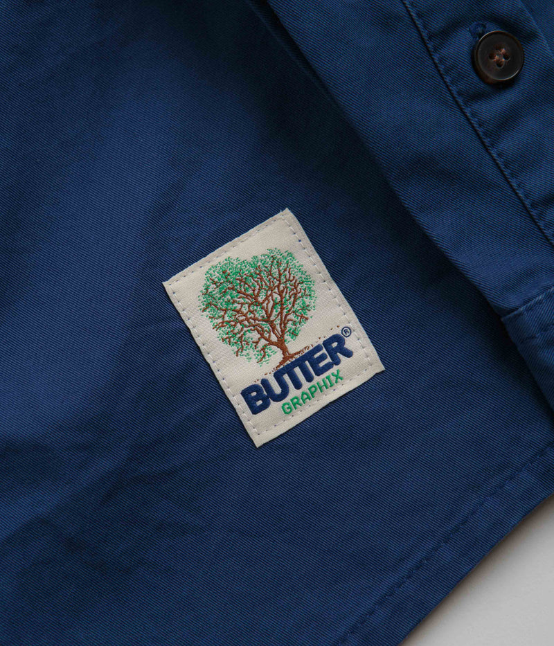 Butter Goods Washed Pocket Shirt in Work Blue