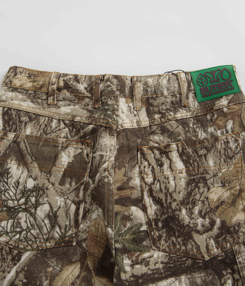 Butter Goods Weathergear Heavyweight Denim Shorts in Forest Camo