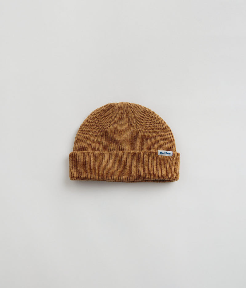 Butter Goods Wharfie Beanie in Oak and White