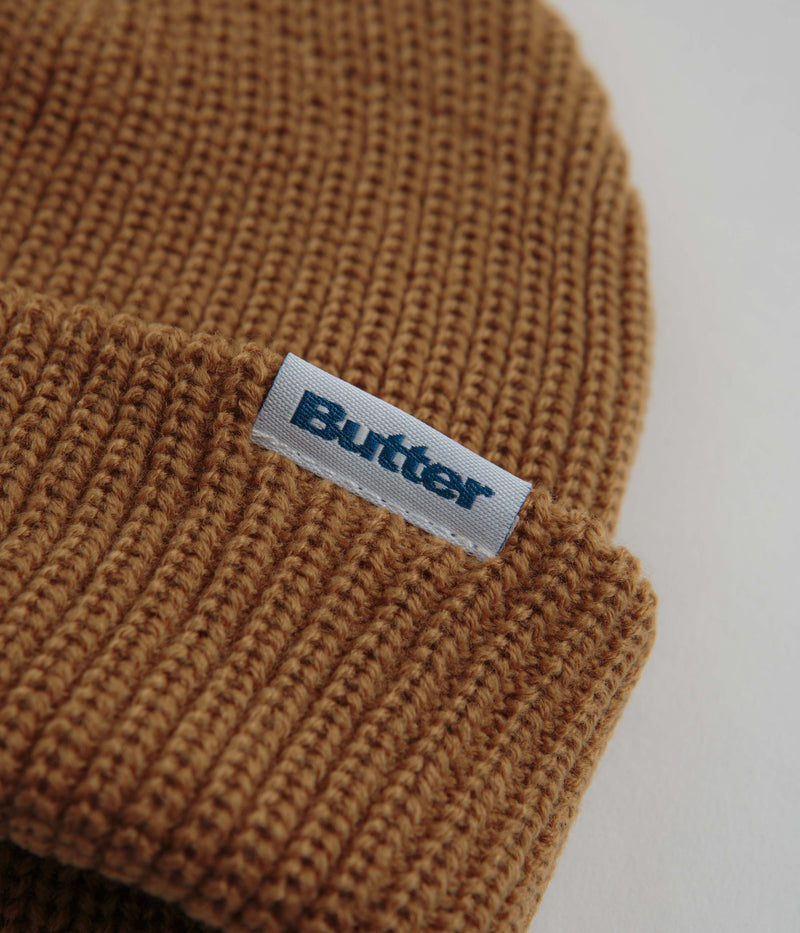 Butter Goods Wharfie Beanie in Oak and White