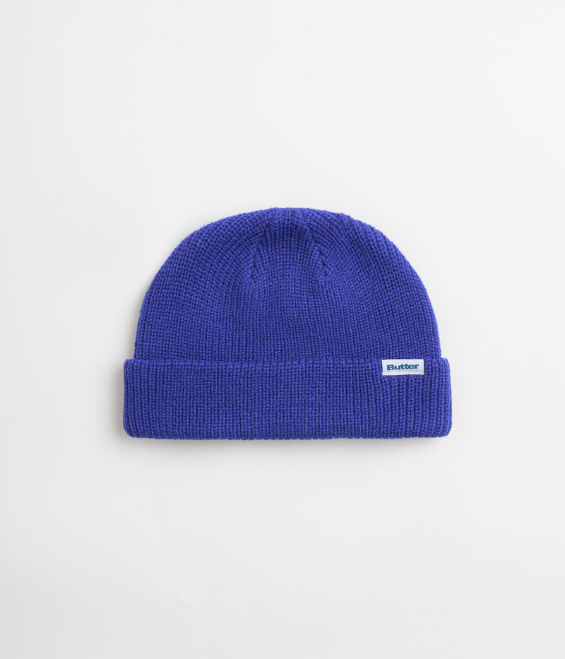 Butter Goods Wharfie Beanie in Royal and White