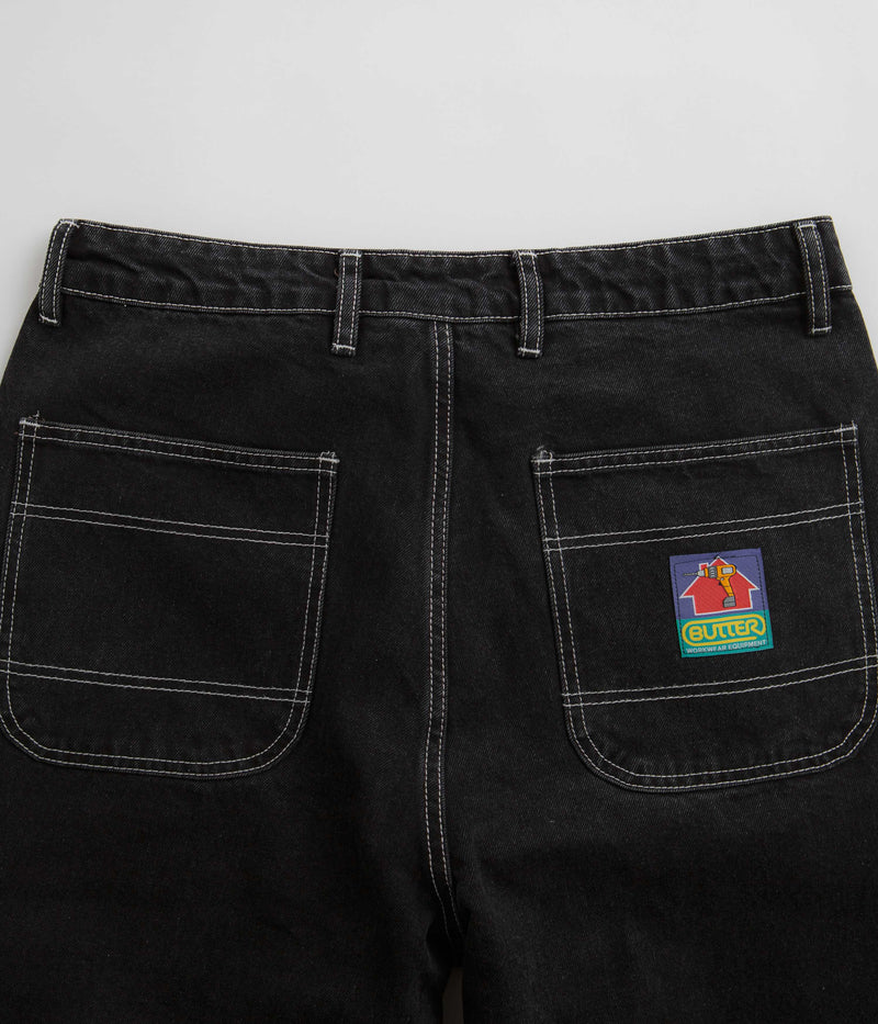 Butter Goods Work Double Knee Pants in Washed Black and Black