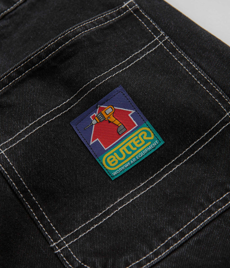 Butter Goods Work Double Knee Pants in Washed Black and Black